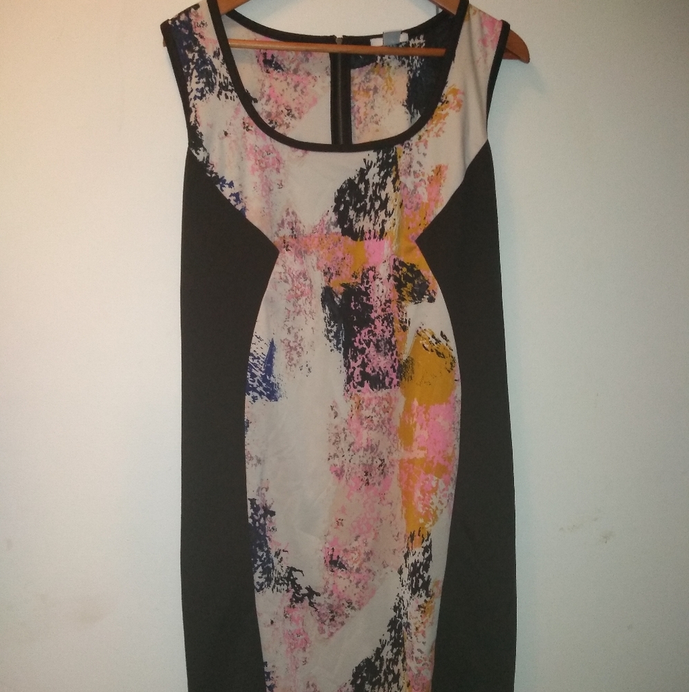 Bar III Black / Multiprint Dress